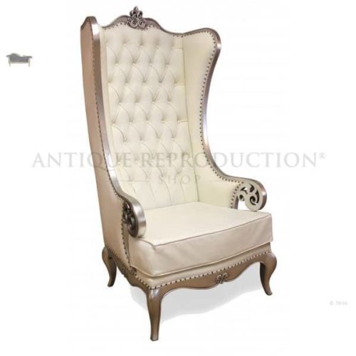 Alice Wing Chair French Provincial Antique Silver