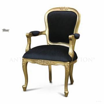 Black and Gold Louis Chair
