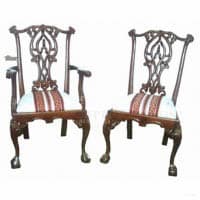Chippendale New Gothic Dining Carver Arm Chair