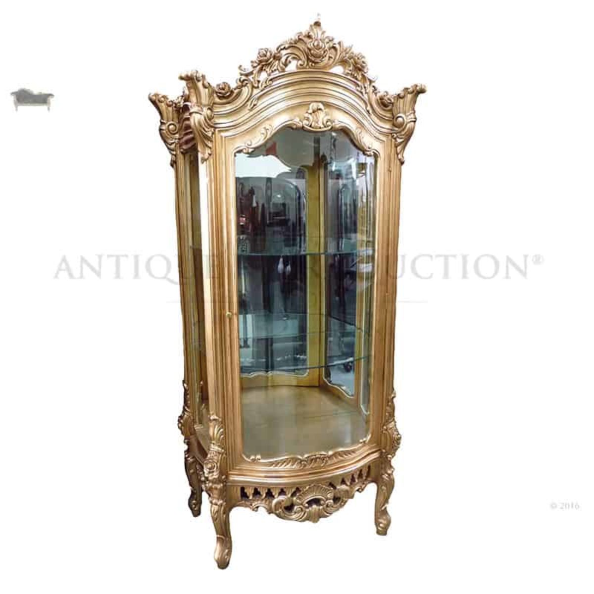 French Louis Rose Carved Antique Gold Display Cabinet Door Antique  Reproduction Shop