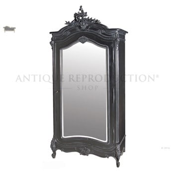 French Provincial Armoire Wardrobe With, Armoire Wardrobe With Mirror