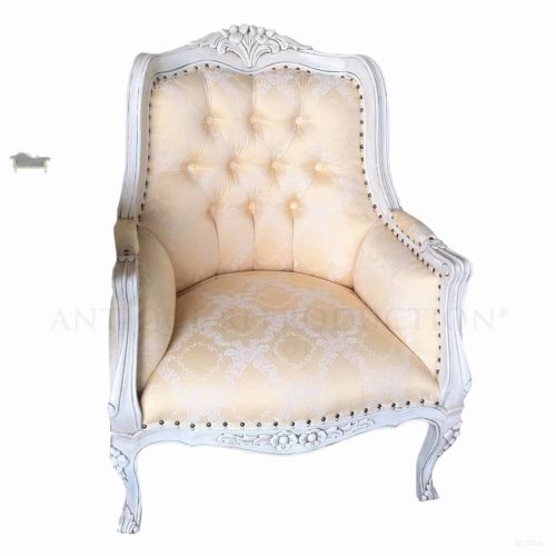 French Provincial Louis Rose Carved Tub Wing Chair-Edit copy