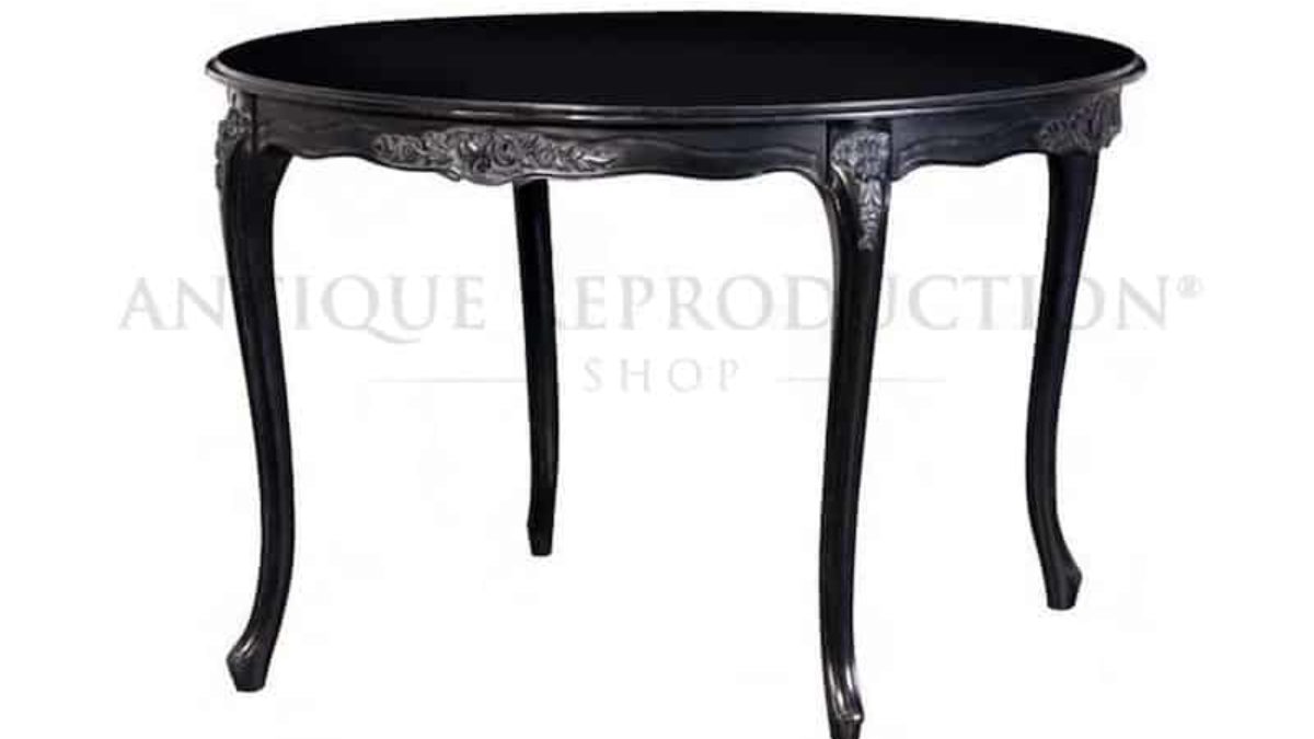 French Provincial Round Dining Table, French Country Round Dining Table Black