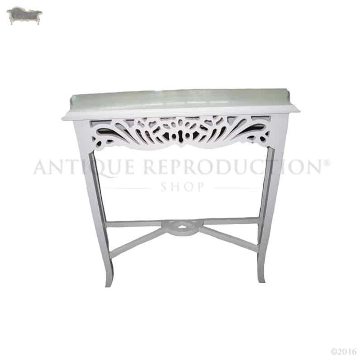 white antique side table