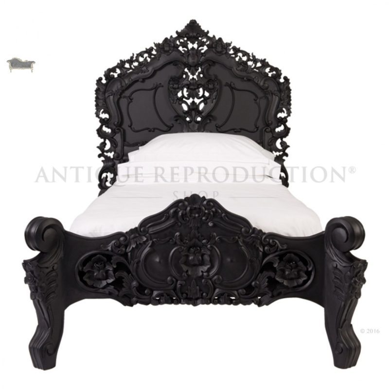 Baroque Rococo French Bed Black, Baroque Bed Frame