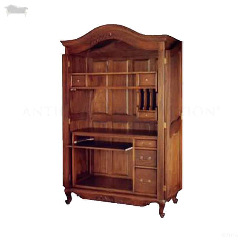 French Armoire Computer Desk Cabinet, Armoire Desk With Doors
