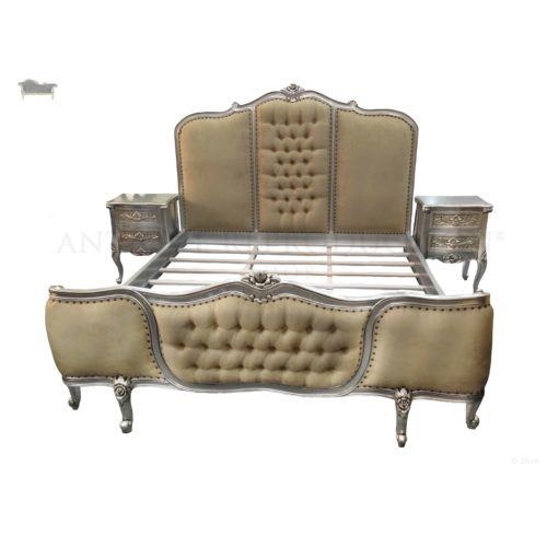 Bedroom Set French Provincial Upholstered Corbeille Bed and Bedsides