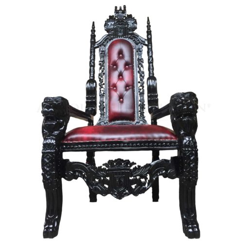 Black Lion King Throne Chair