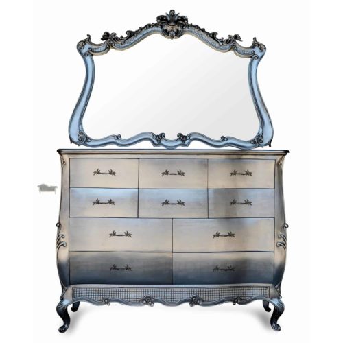 Dressing Tables French Provincial Chest of Drawers and Mirror Peacock