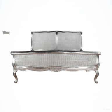 French Provincial Rattan Sleigh Bed