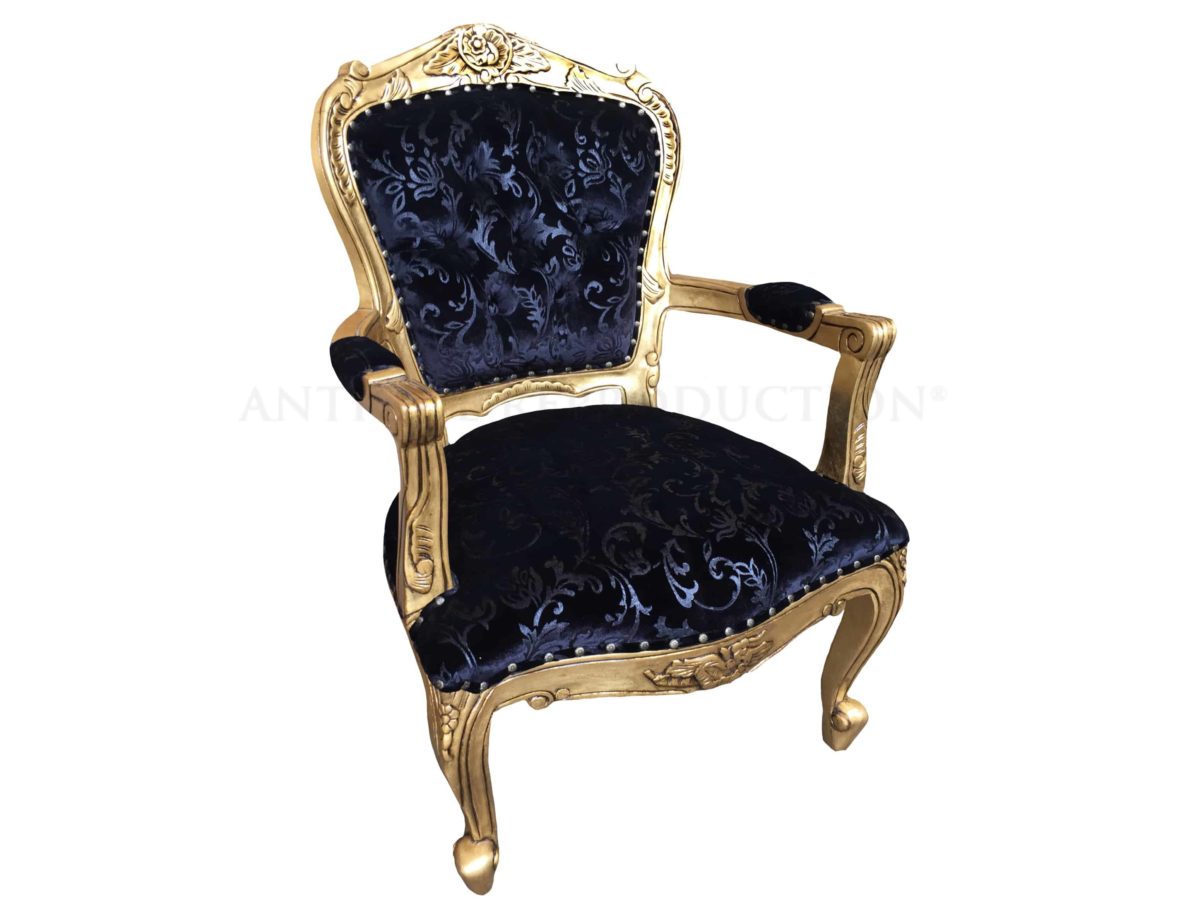 black and gold bedroom chair