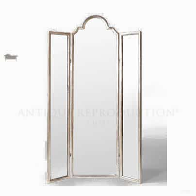 Art Deco Trifold Mirror Silver