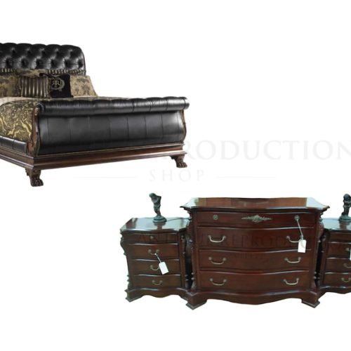 Carved Sleigh Set French Provincial