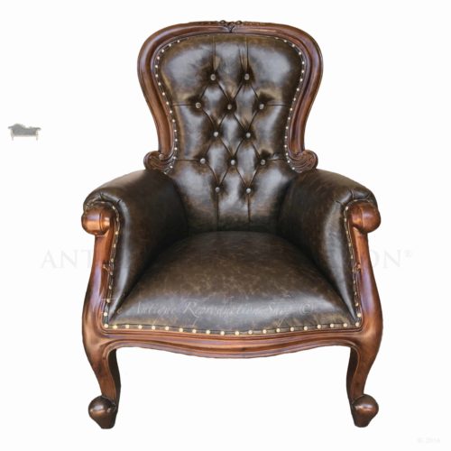 Genuine Leather Grandfather Chair