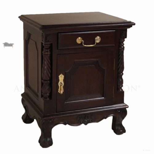 Chippendale Canopy Bedside Table 1 Drawer 1 Cabinet