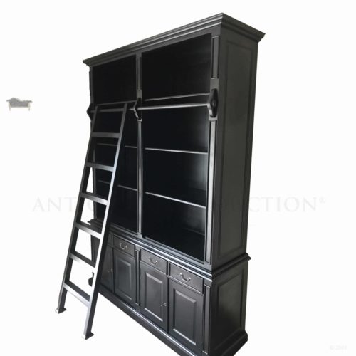 French Provincial Open Bookcase with Ladder