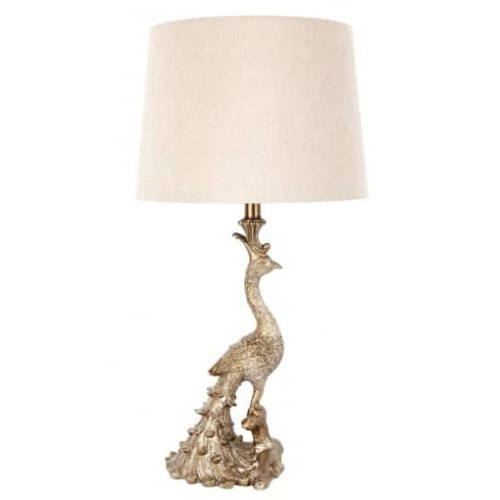 Champagne Gold Peacock Table Lamp