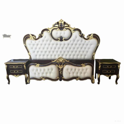 Heavy Carved Baroque Italian Style Bed