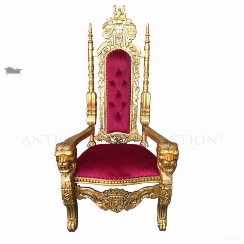Gold and Red Chair Lion King Throne