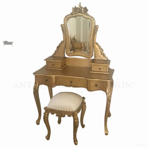French Provincial Petite Carved Dressing Table