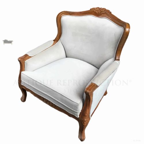 French Provincial Louis Arm Chair (Upholstered in Warwick Fabric)