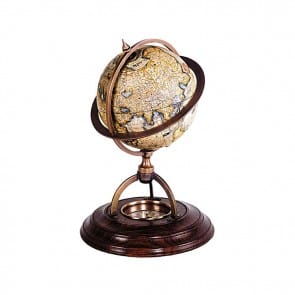 Globe with Inset Compass Base