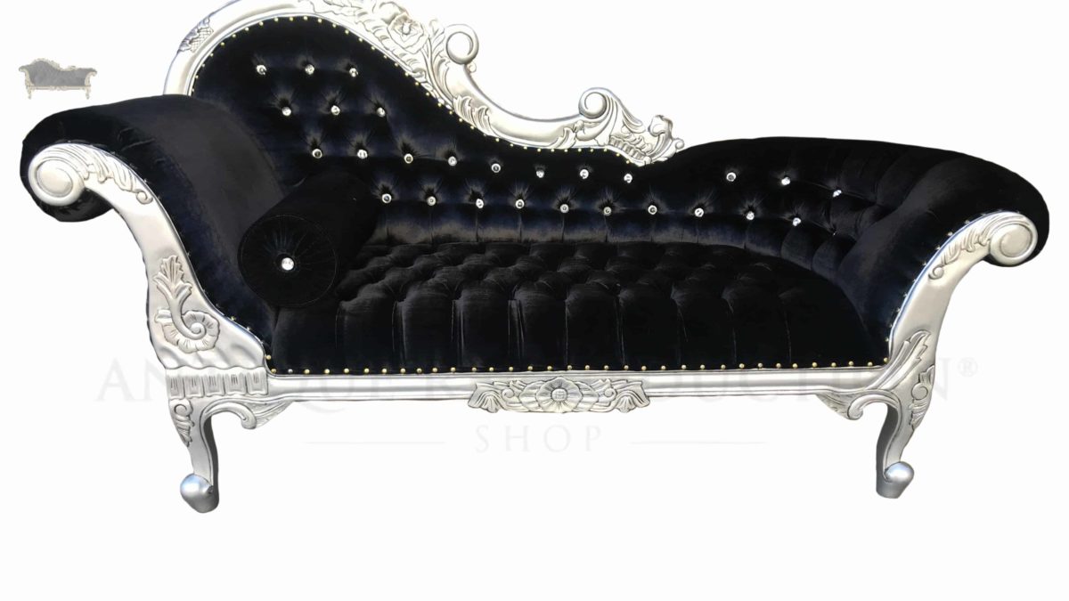 black and white chaise