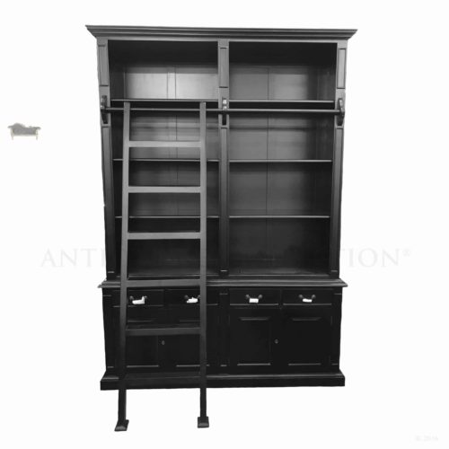 French Provincial Open Bookcase with Ladder
