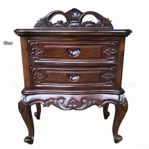 Classic French Carved Bedside 2 Drawer NK