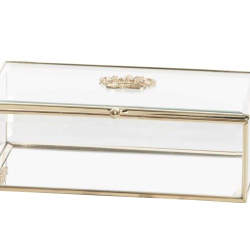 Gold and Glass Jewel Box Rectangular
