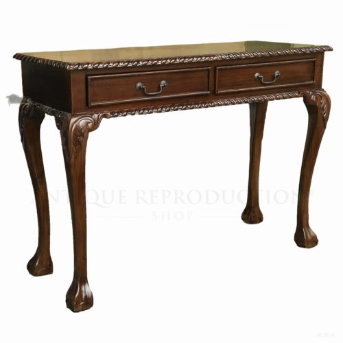 Chippendale Hall Table 2 Drawer Pie Crust Edge
