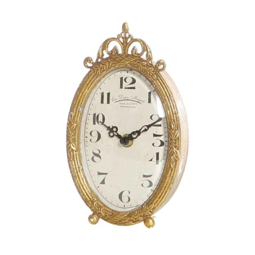Gold Table Clock Oval