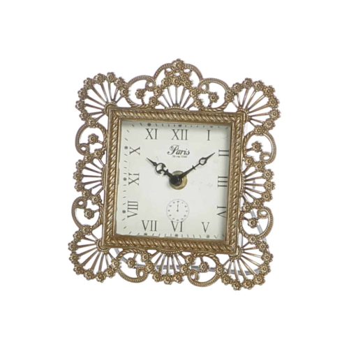 Gold Table Clock Square