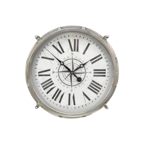 Eugene Silver Metal Nautical Clock
