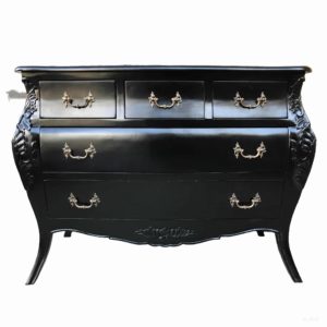 Bombay Chest 5 Drawers Black