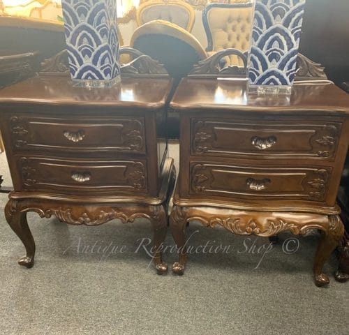 french carved bedsides antique reproduction for sale