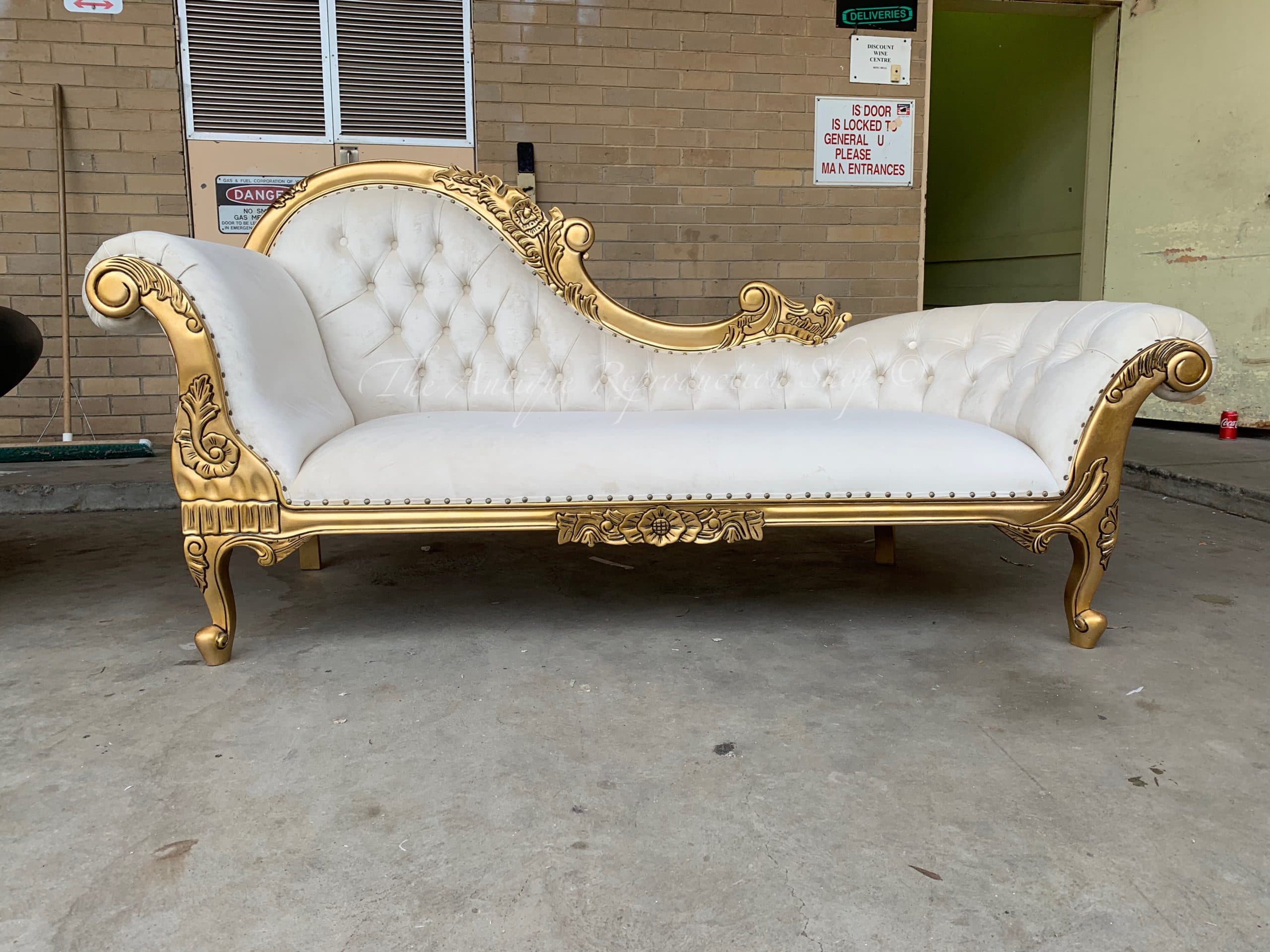 vintage leather chaise sofa