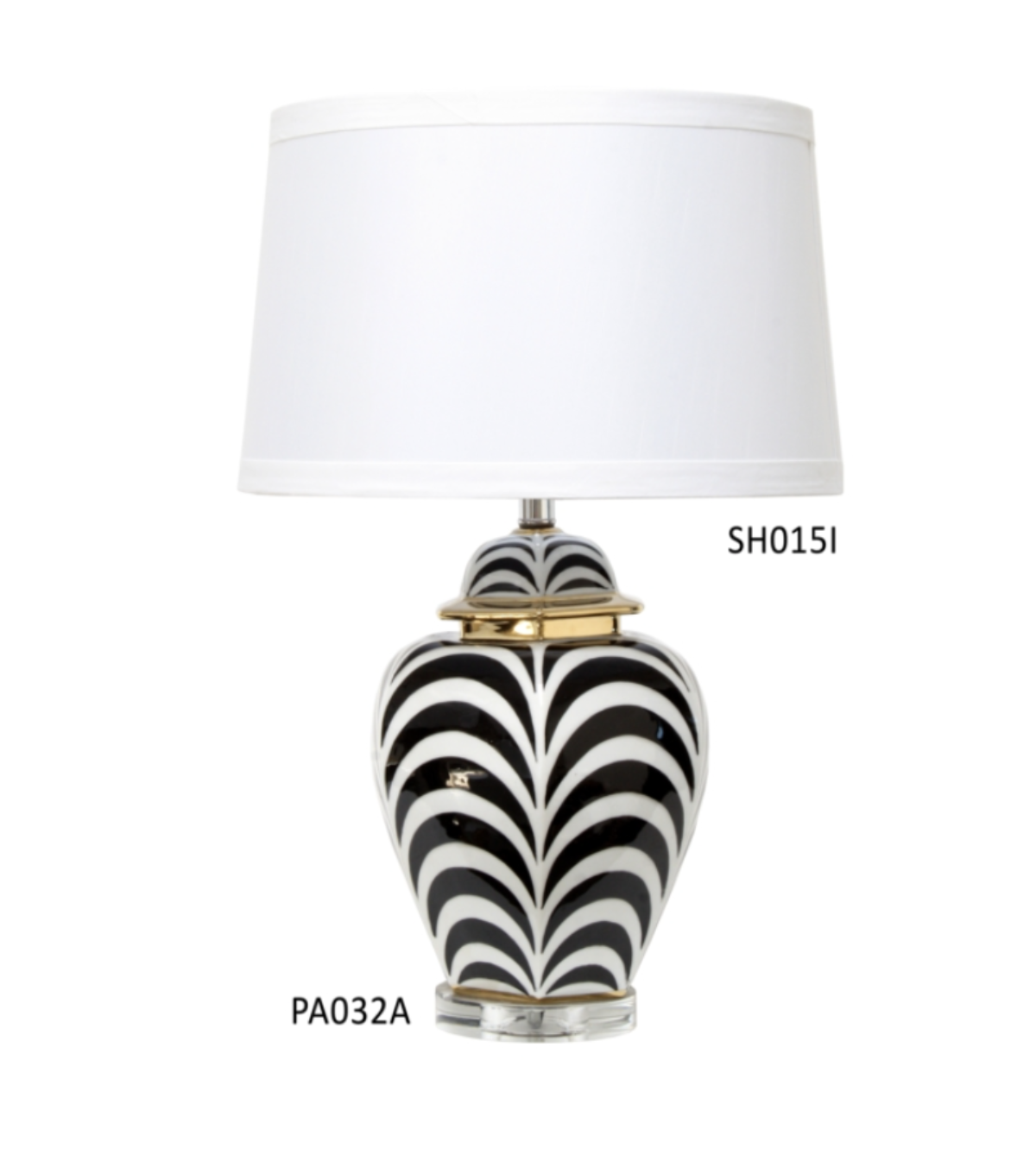 Zebra print store lamps