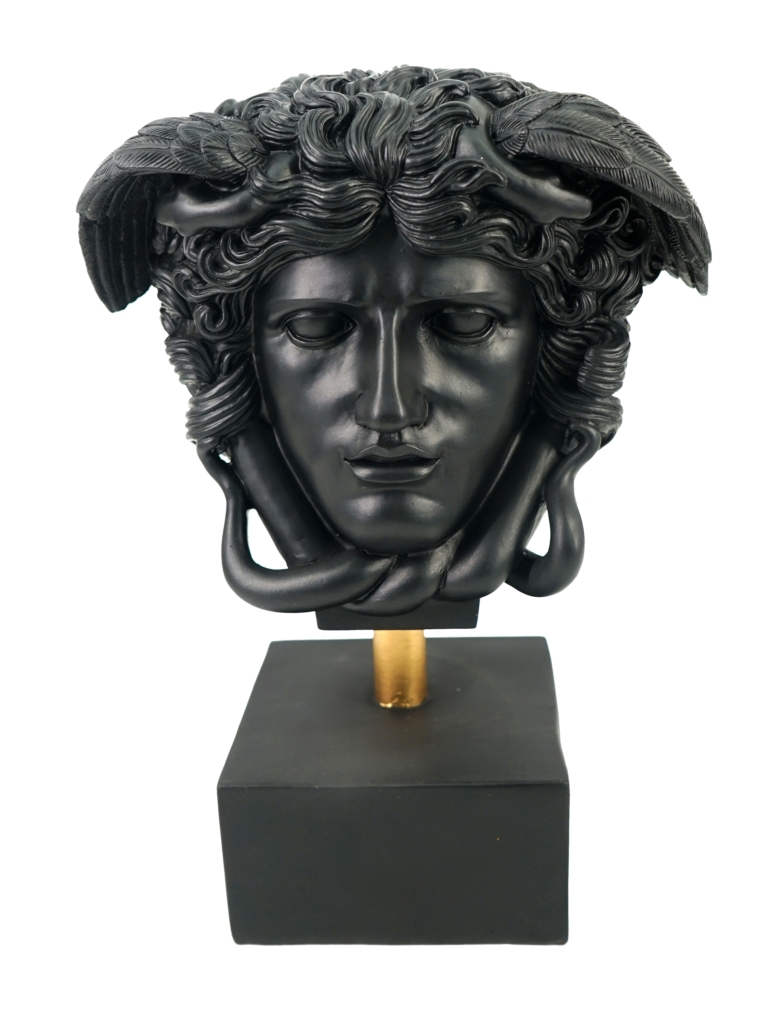 Black and Gold Medusa Head Sculpture Bust - Antique Reproduction Shop