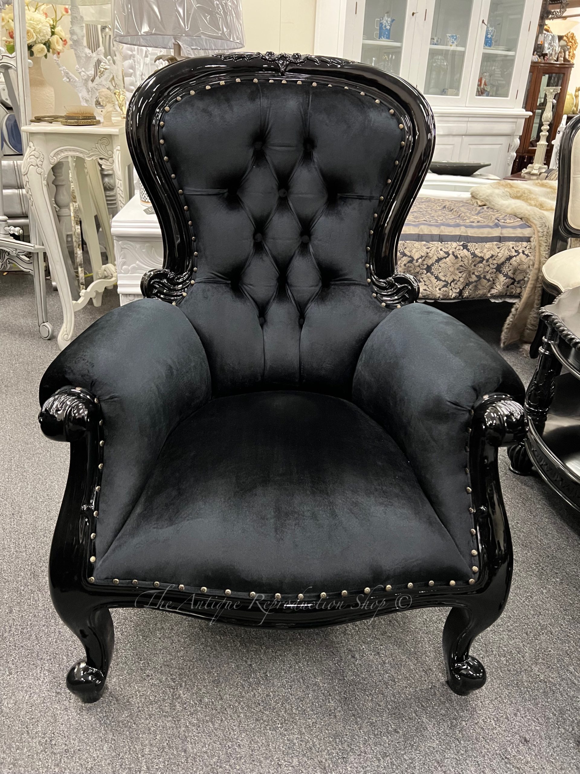 black victorian chair