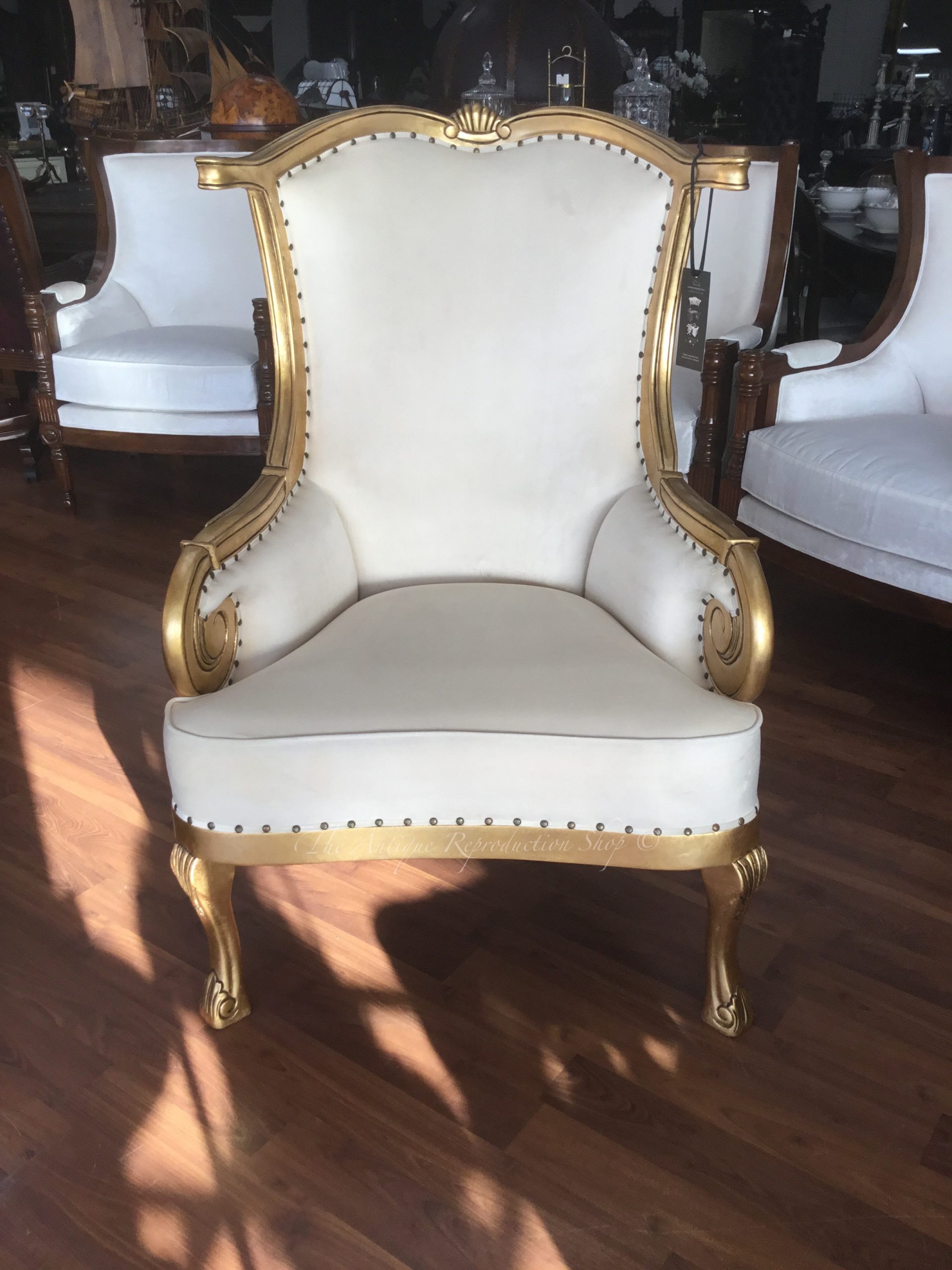 gold wood chair