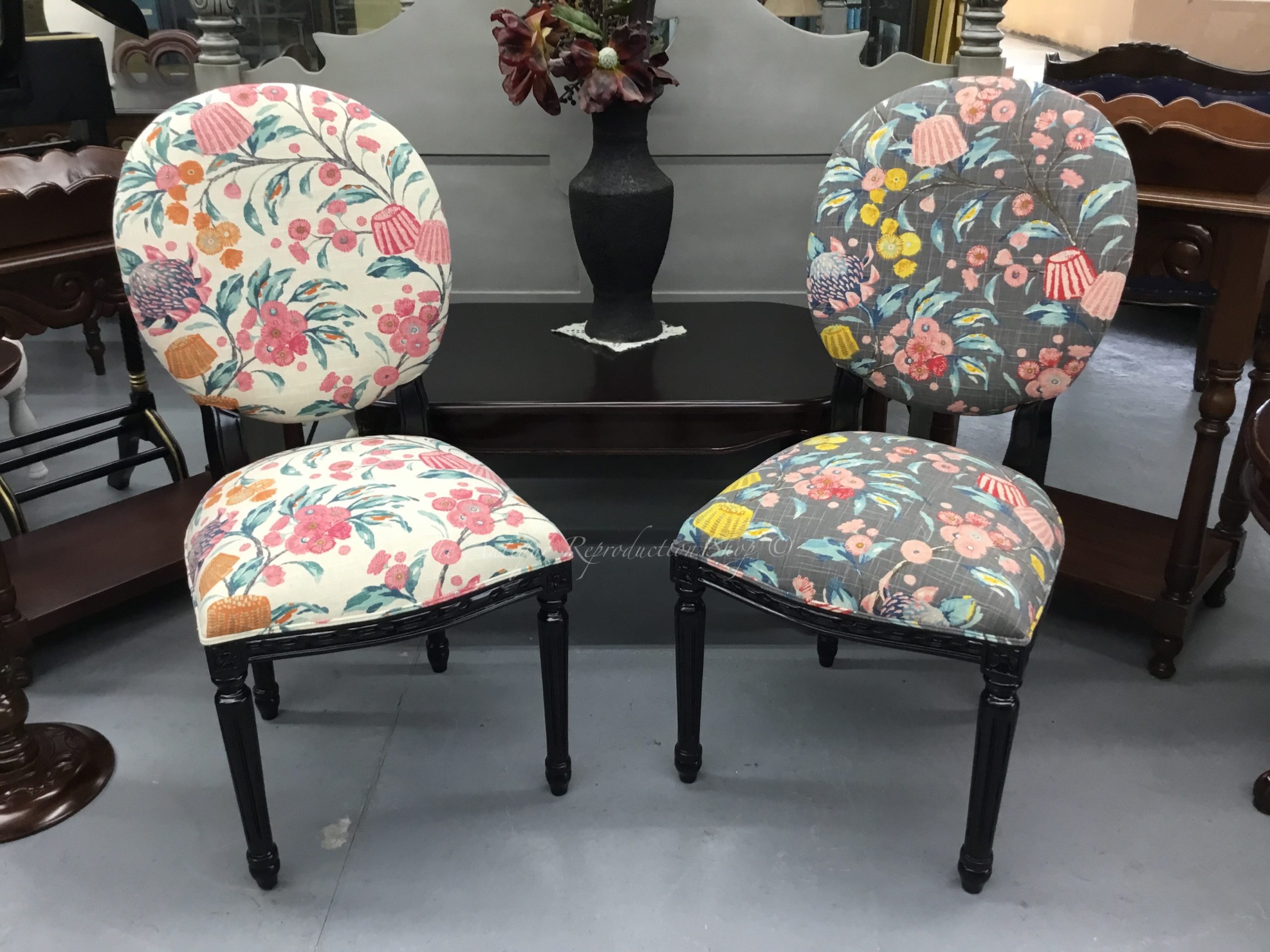 floral upholstered dining chairs