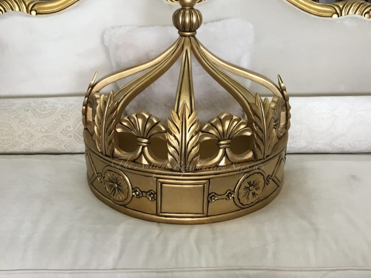 Antique Gold Bed Crown Canopy Wall Decor - Antique Reproduction Shop