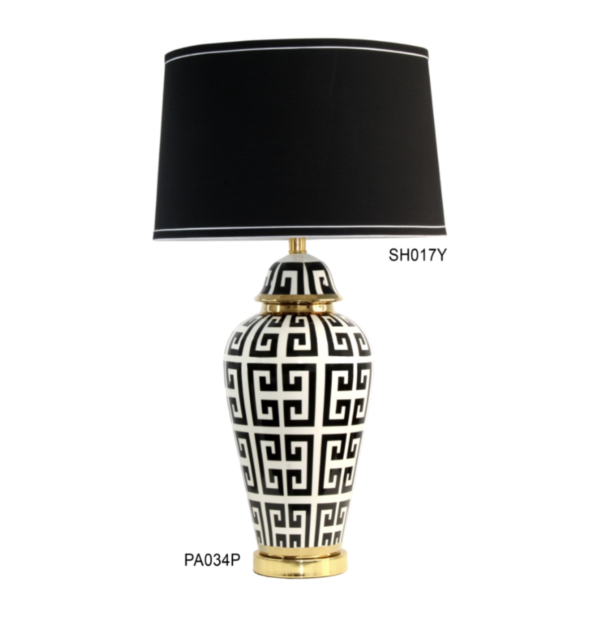 Black white and gold deals table lamp