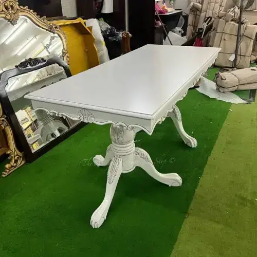 SOLD - French Provincial Louis Rectangle Pedestal Dining Table