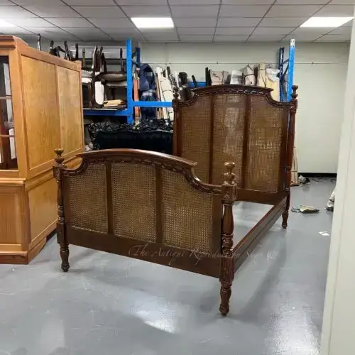 French Provincial Rattan Bed Double