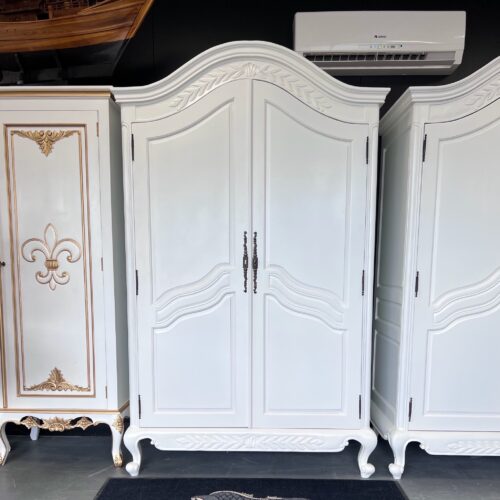French Armoire Wardrobe - White Finish