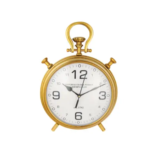 Pocket Watch Style Gold Table Clock