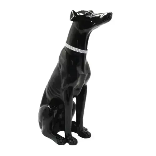 black Grey Hound With Diamanté  Collar
