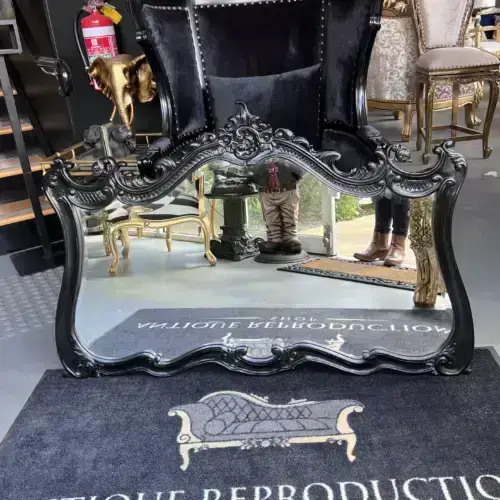 Baroque French Black Royal Wall Mirror - SOLD